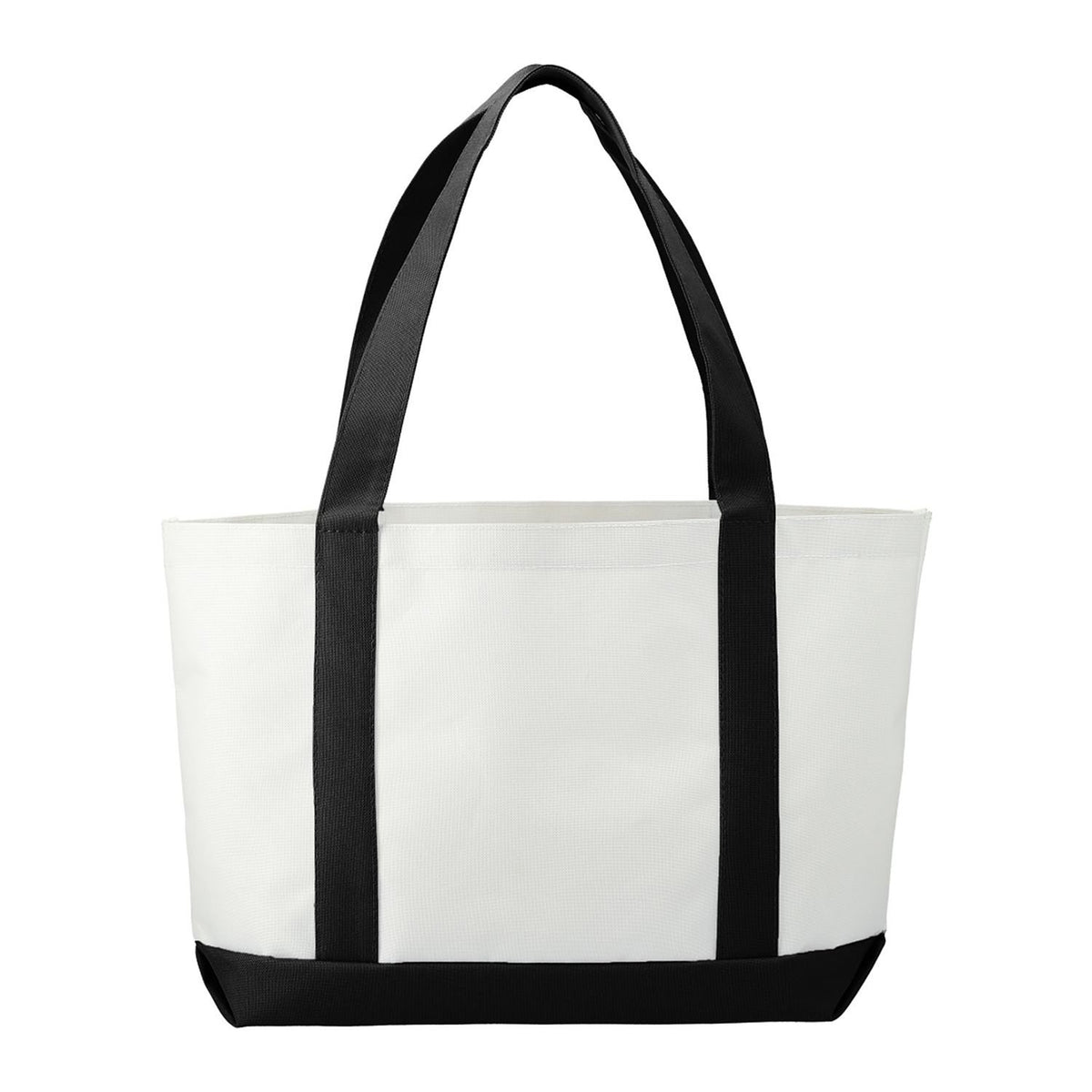 600D Polycanvas Tote Bag with Front Pocket and Trim, 11 x 18 in