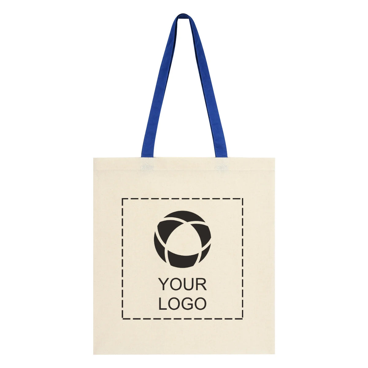 Lightweight 4 oz Cotton Canvas Tote with 24 in Handles, 16.25 x 15 in