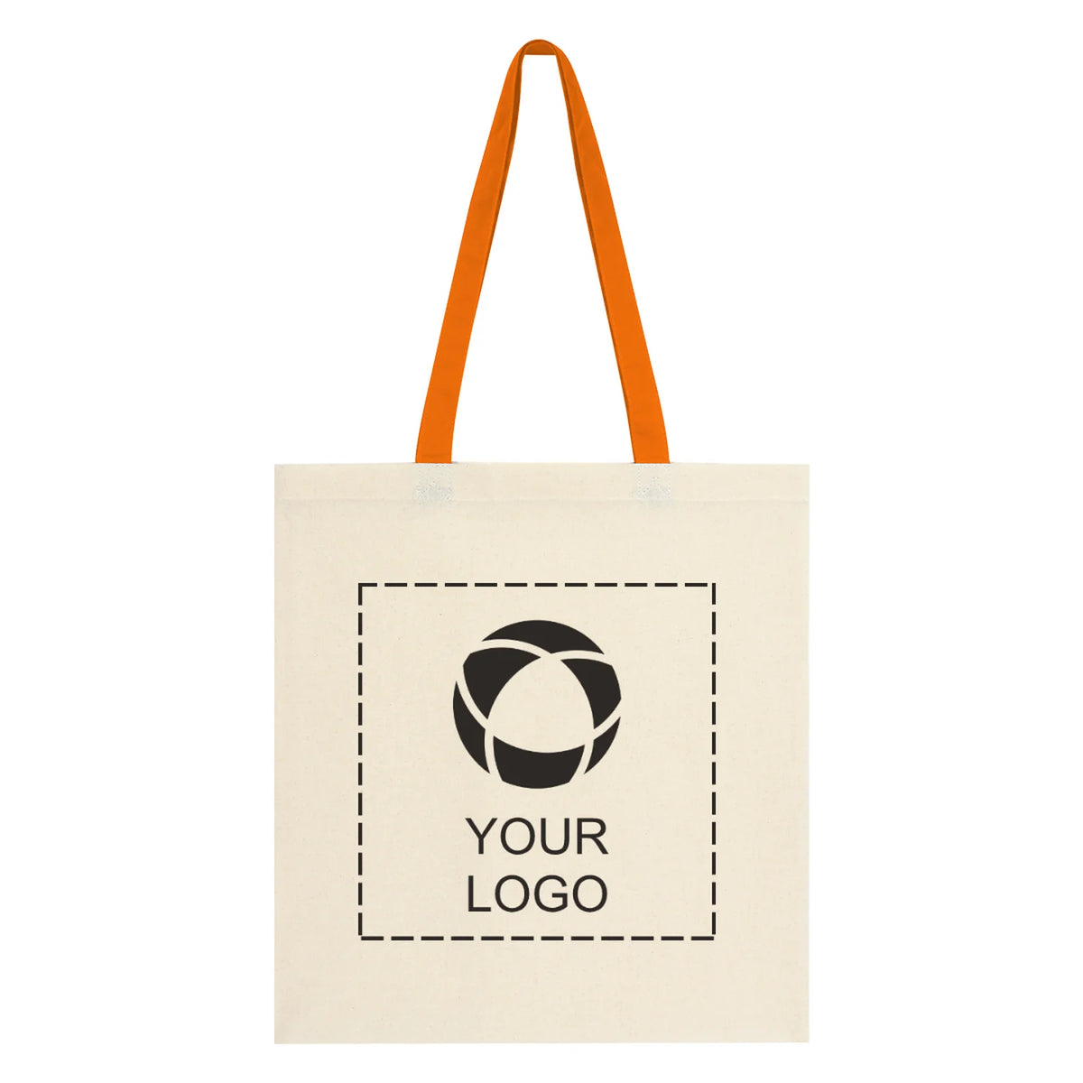 Lightweight 4 oz Cotton Canvas Tote with 24 in Handles, 16.25 x 15 in