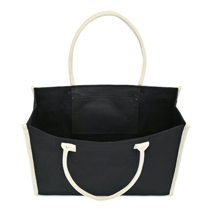 Structured Cotton Canvas Market Tote with Padded Handles, 13.5 x 19 in