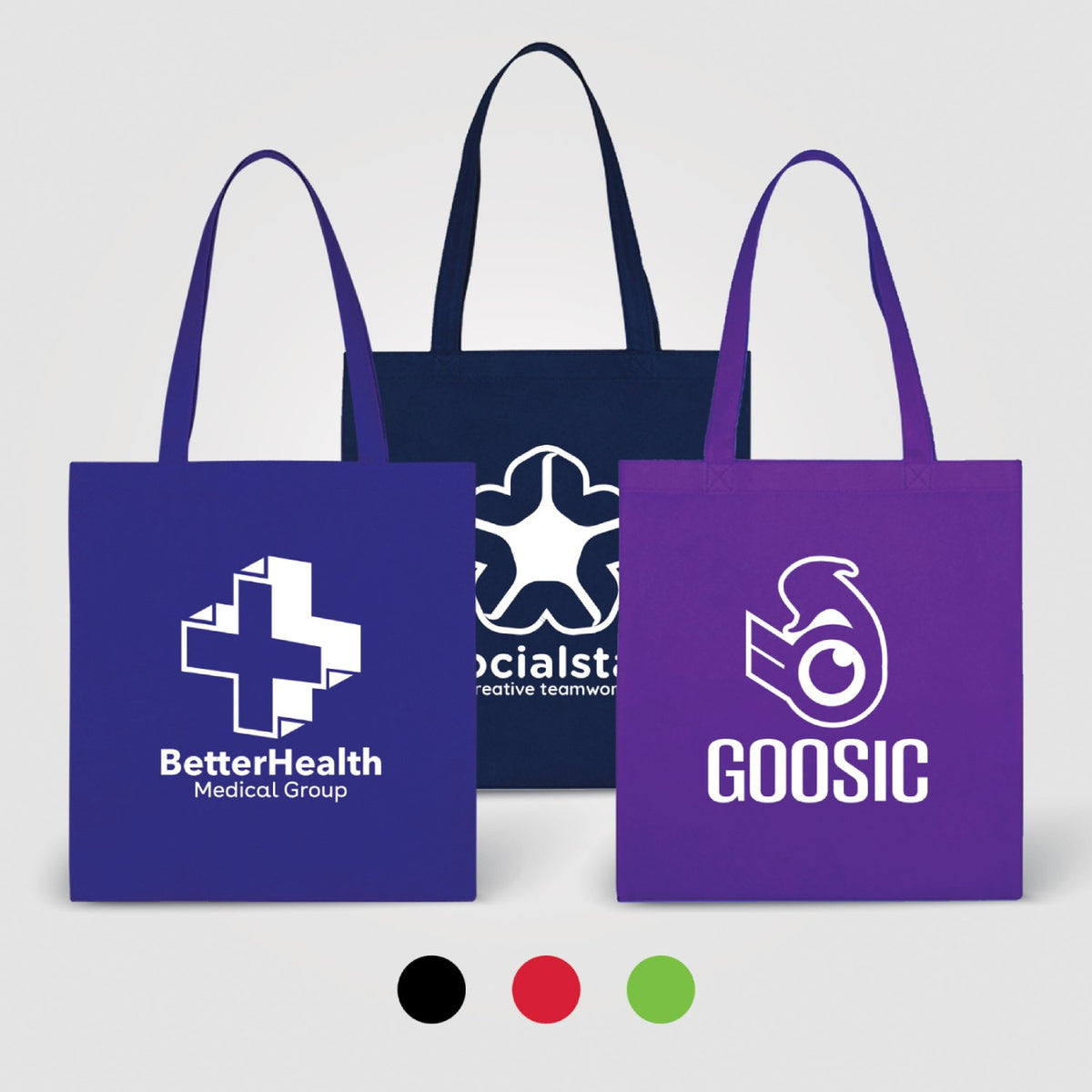Coated Non-Woven Tote Bag with 22 in Handles, 13.75 x 13.1 in