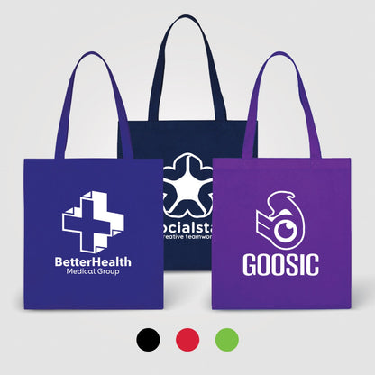 Coated Non-Woven Tote Bag with 22 in Handles, 13.75 x 13.1 in