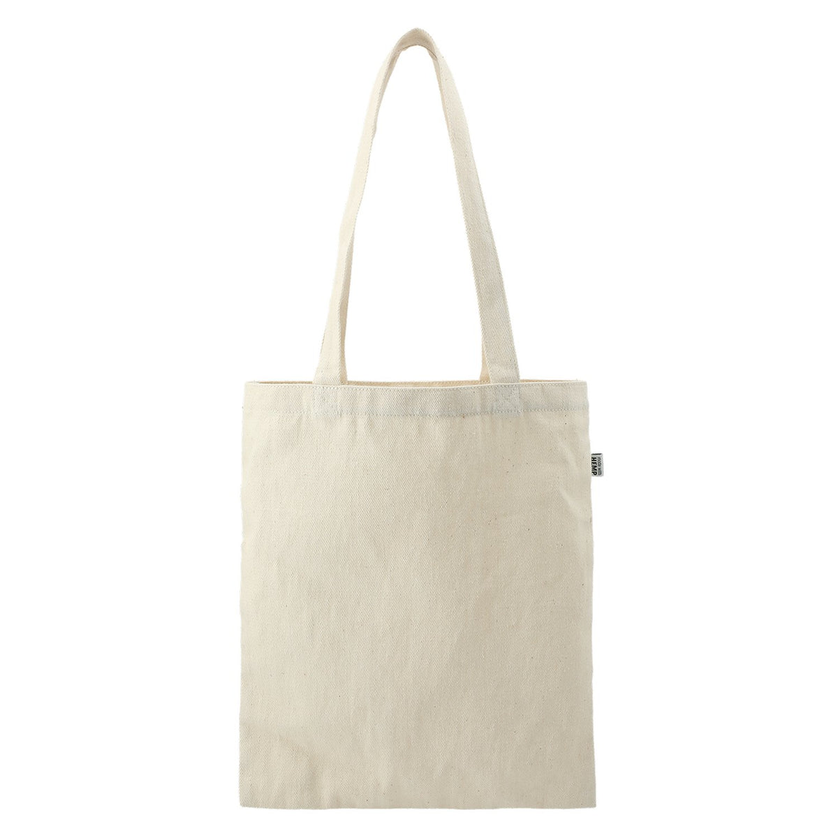 Flat Hemp Cotton Blend Tote Bag with 12 in Handle Drop, 13 x 14.75 in