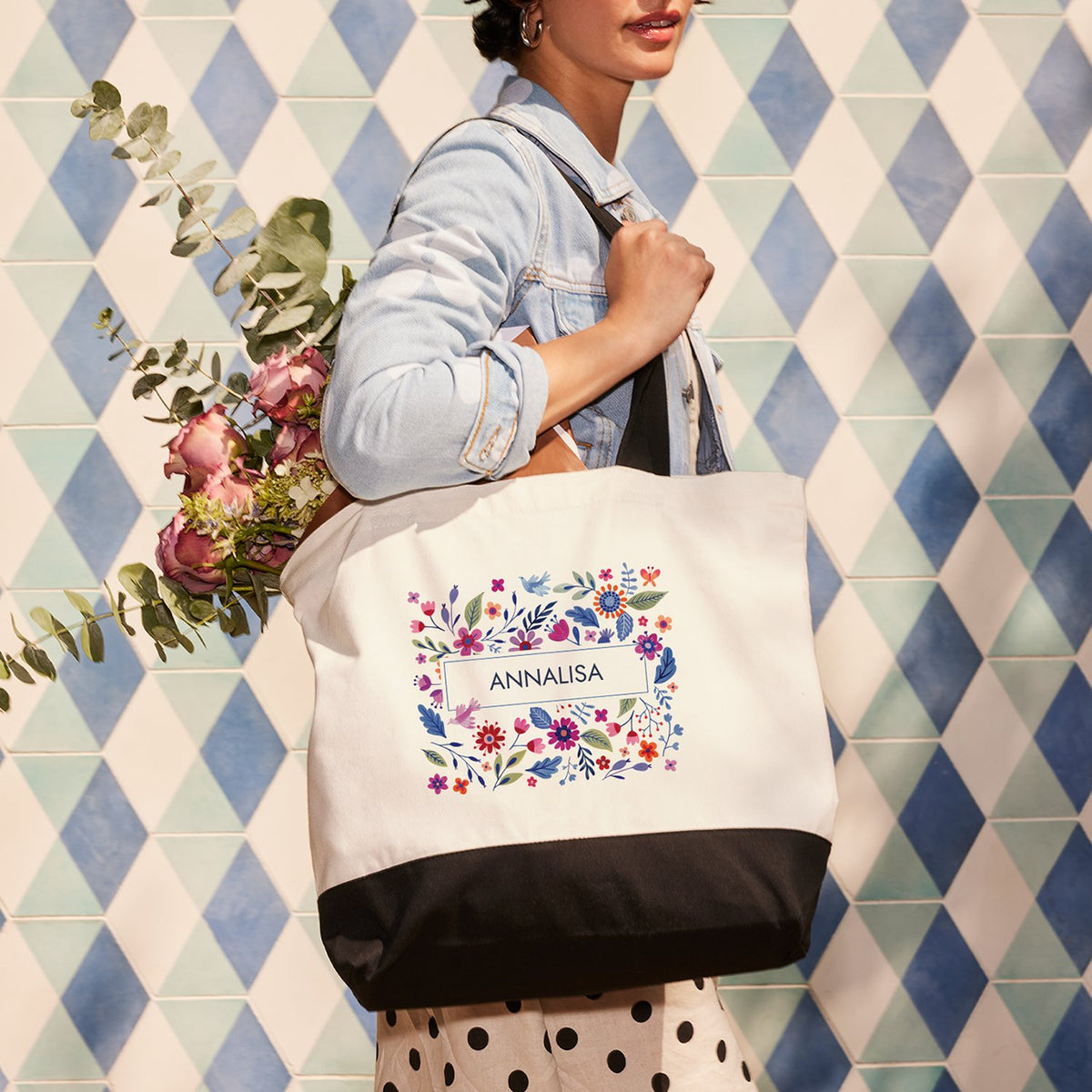 Wholesale Natural Cotton Canvas Tote Bag, 13.4 x 13.4 in