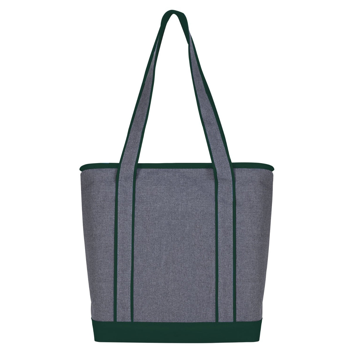 Two-Tone 600D Polyester Zippered Cooler Tote with PEVA Liner, 14 x 17 in