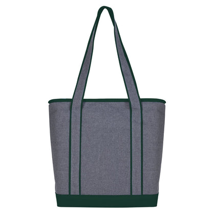 Two-Tone 600D Polyester Zippered Cooler Tote with PEVA Liner, 14 x 17 in