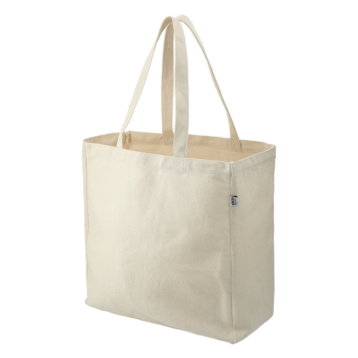 Hemp Cotton Blend Carry-All Tote Bag with Gusset, 14.5 x 14.5 in
