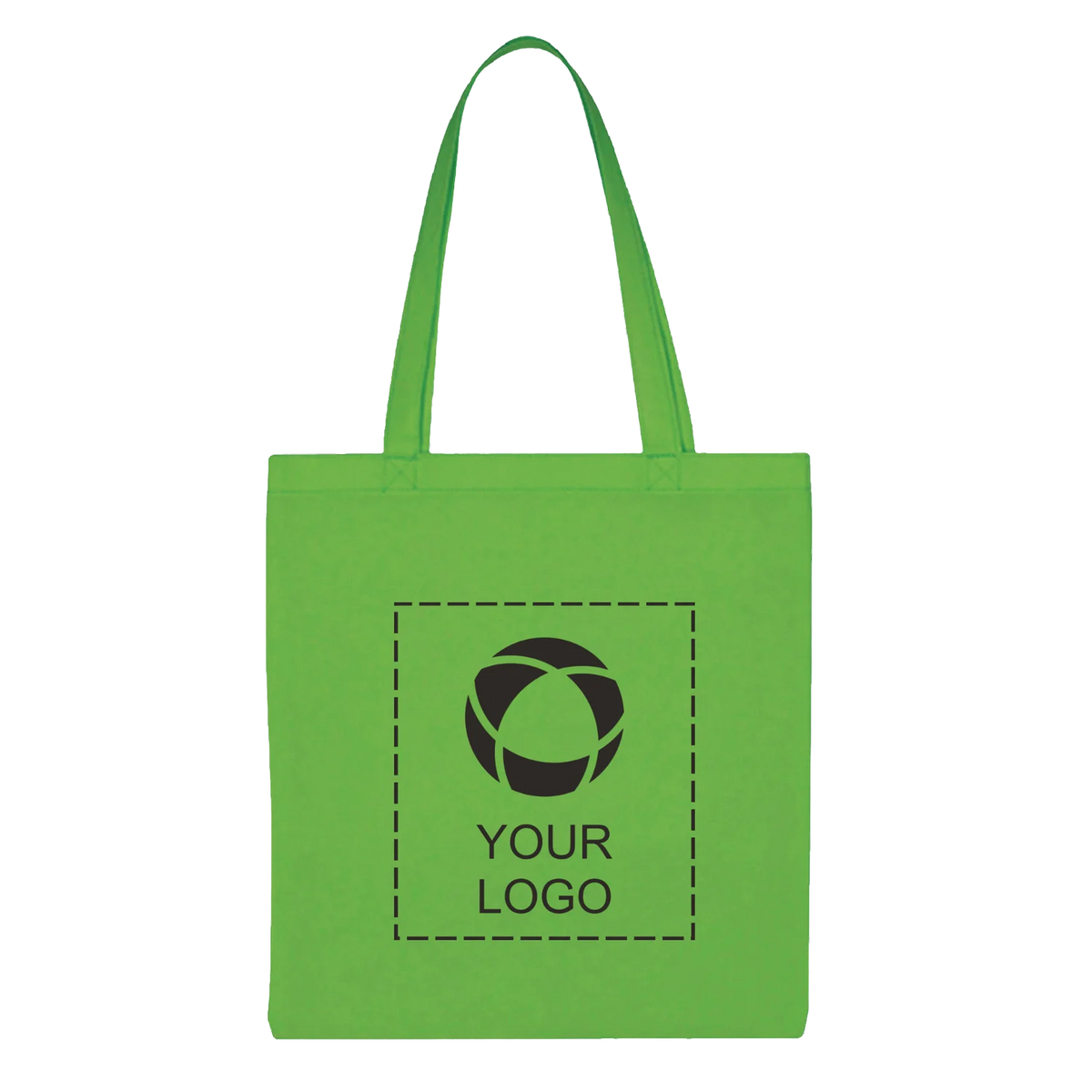 Coated Non-Woven Tote Bag with 22 in Handles, 13.75 x 13.1 in