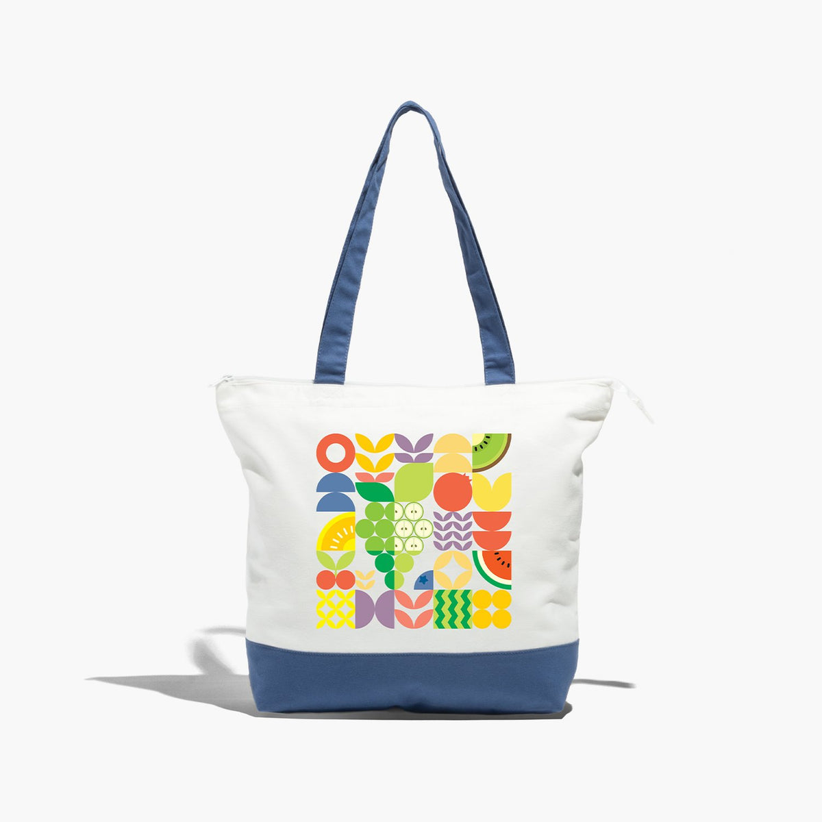 Zippered Cotton Canvas Tote with Interior Pocket, 15 x 18 in