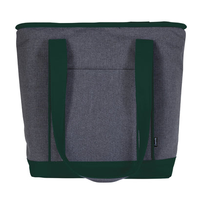 Two-Tone 600D Polyester Zippered Cooler Tote with PEVA Liner, 14 x 17 in