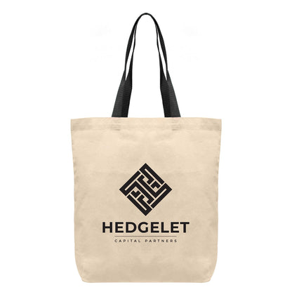 Cotton Tote Bag with Contrast Colour Handles, 14 x 14.75 in