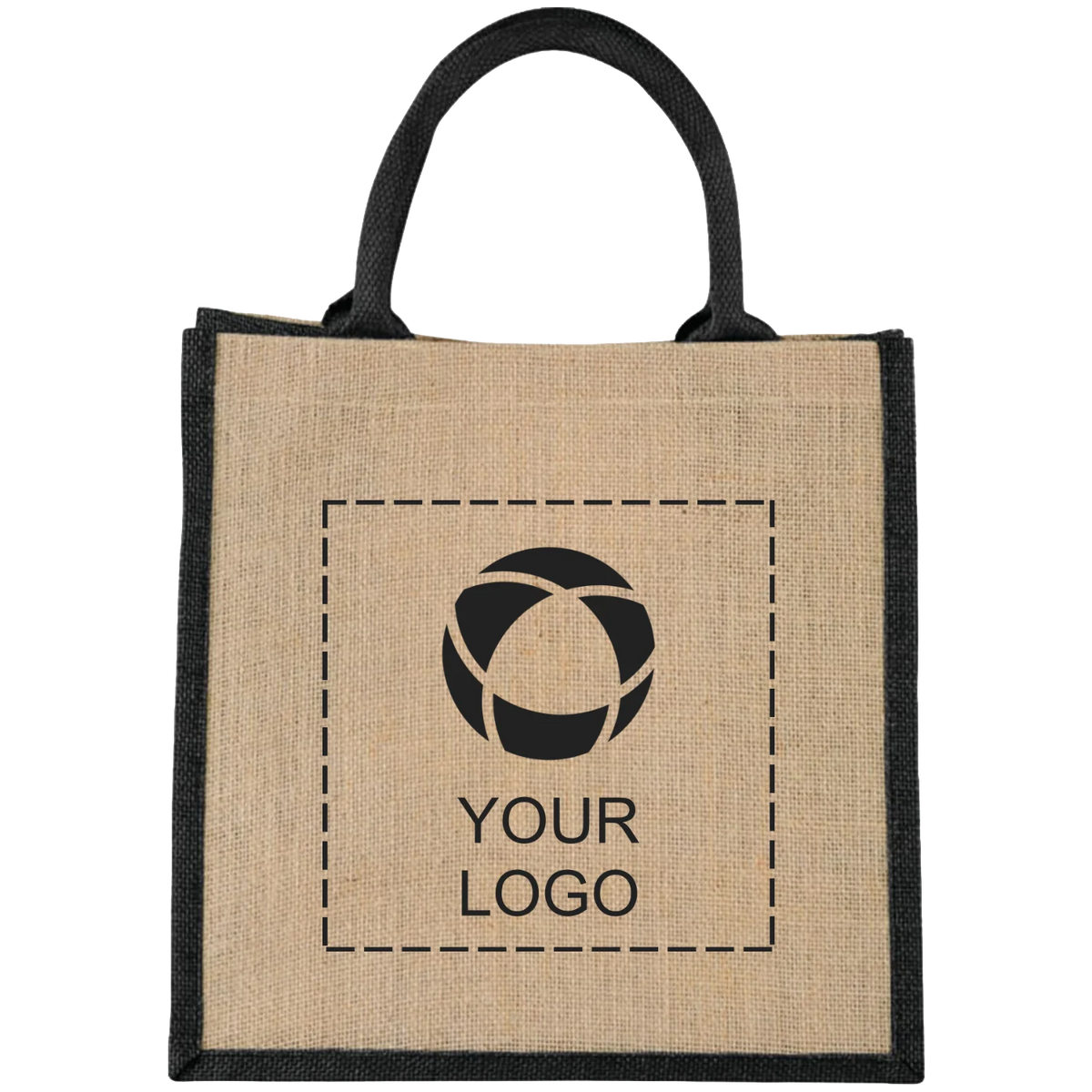 Medium Jute Gift Tote Bag with Hook and Loop Closure, 11.75 in Wide