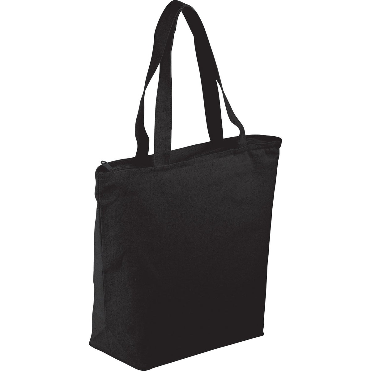 Zippered 8 oz Cotton Canvas Tote with Gusset, 12.4 x 14.2 in