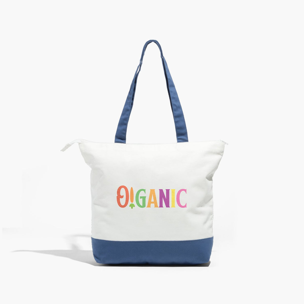 Zippered Cotton Canvas Tote with Interior Pocket, 15 x 18 in