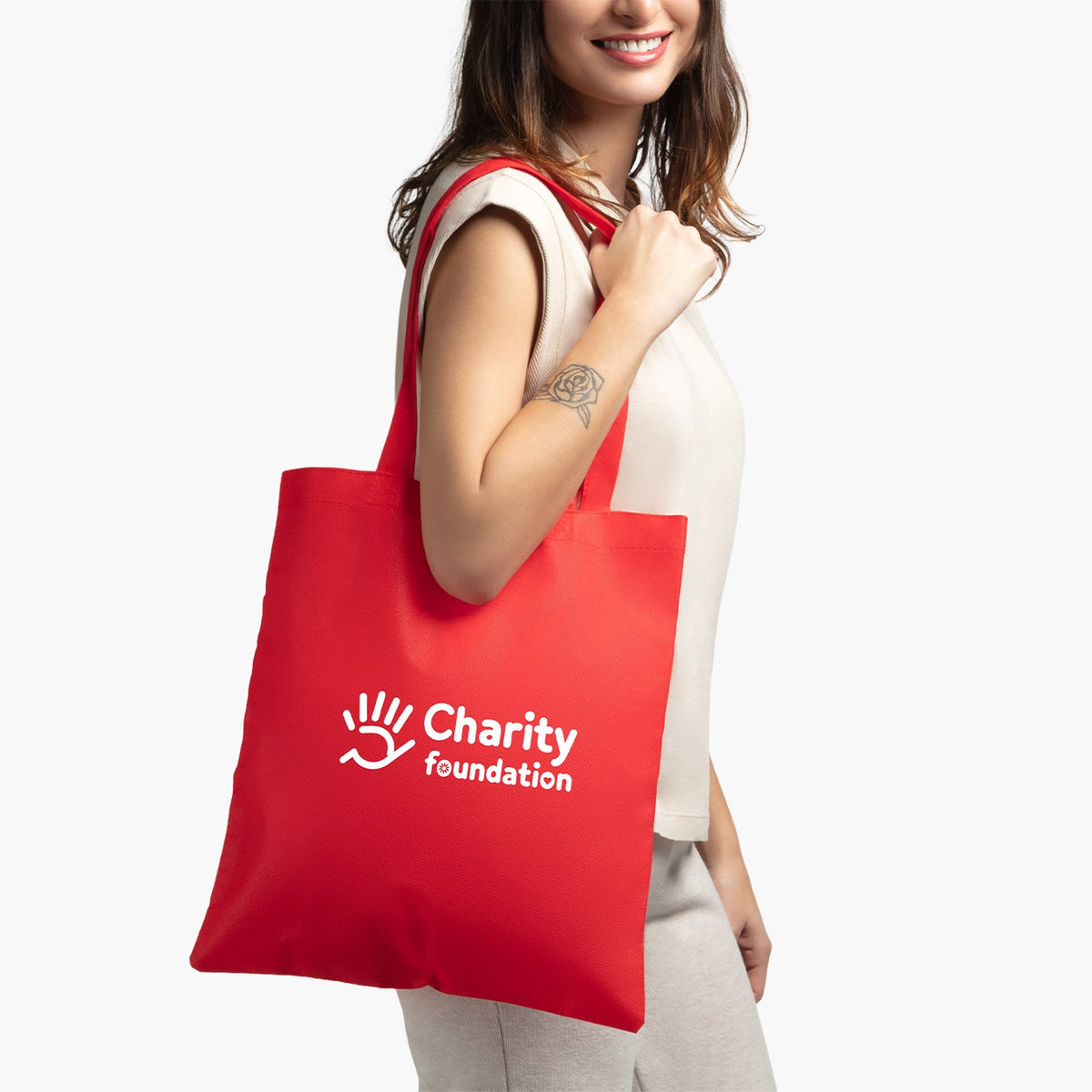 80g Non-Woven Polypropylene Promo Tote Bag, 15.75 x 15 in