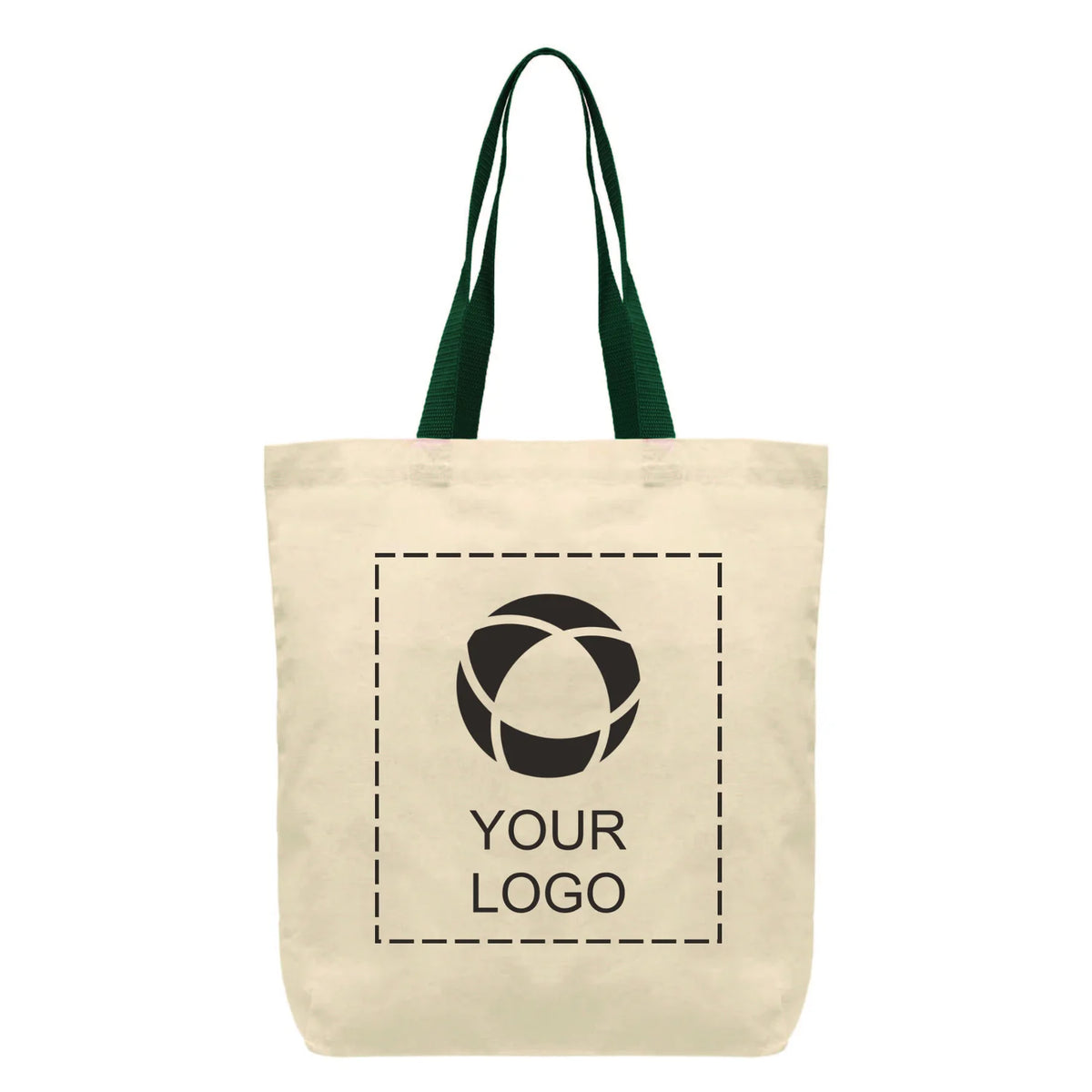 Cotton Tote Bag with Contrast Colour Handles, 14 x 14.75 in