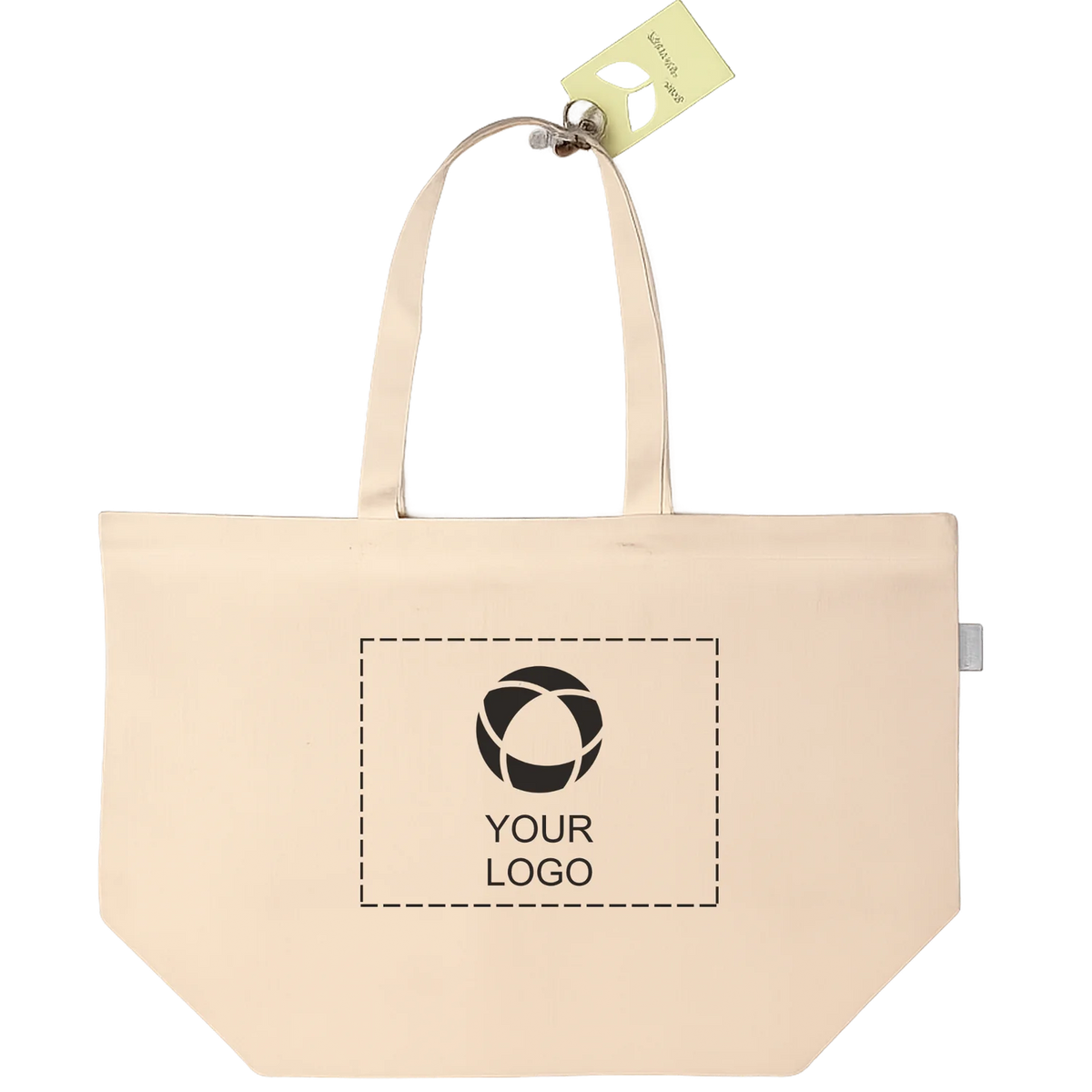 Recycled Cotton Blend Open Top Grocery Tote Bag, 13 x 19.7 in