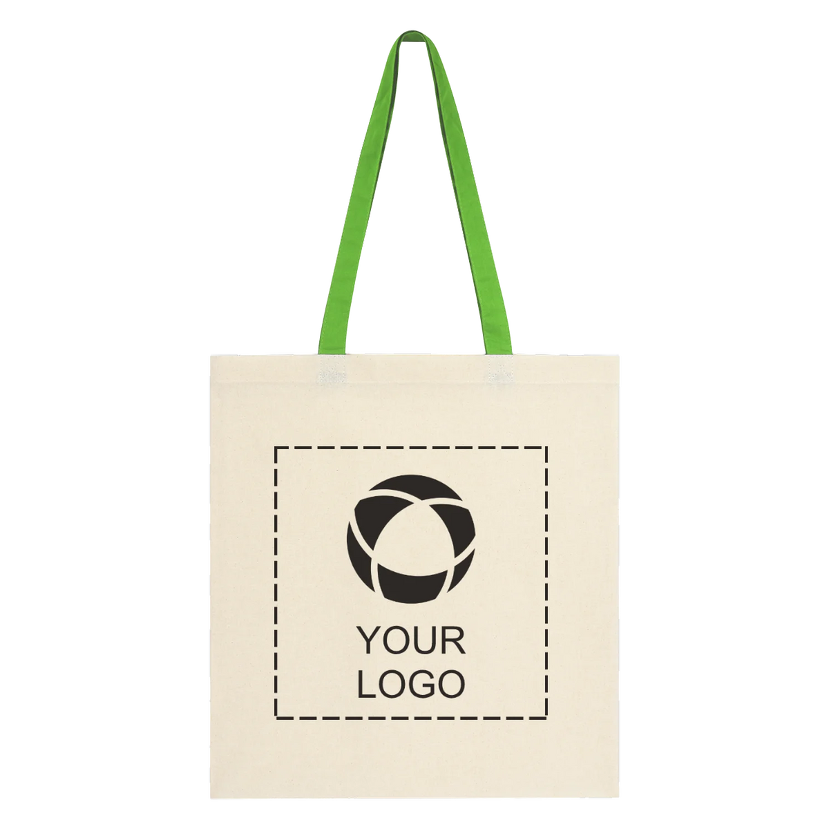 Lightweight 4 oz Cotton Canvas Tote with 24 in Handles, 16.25 x 15 in