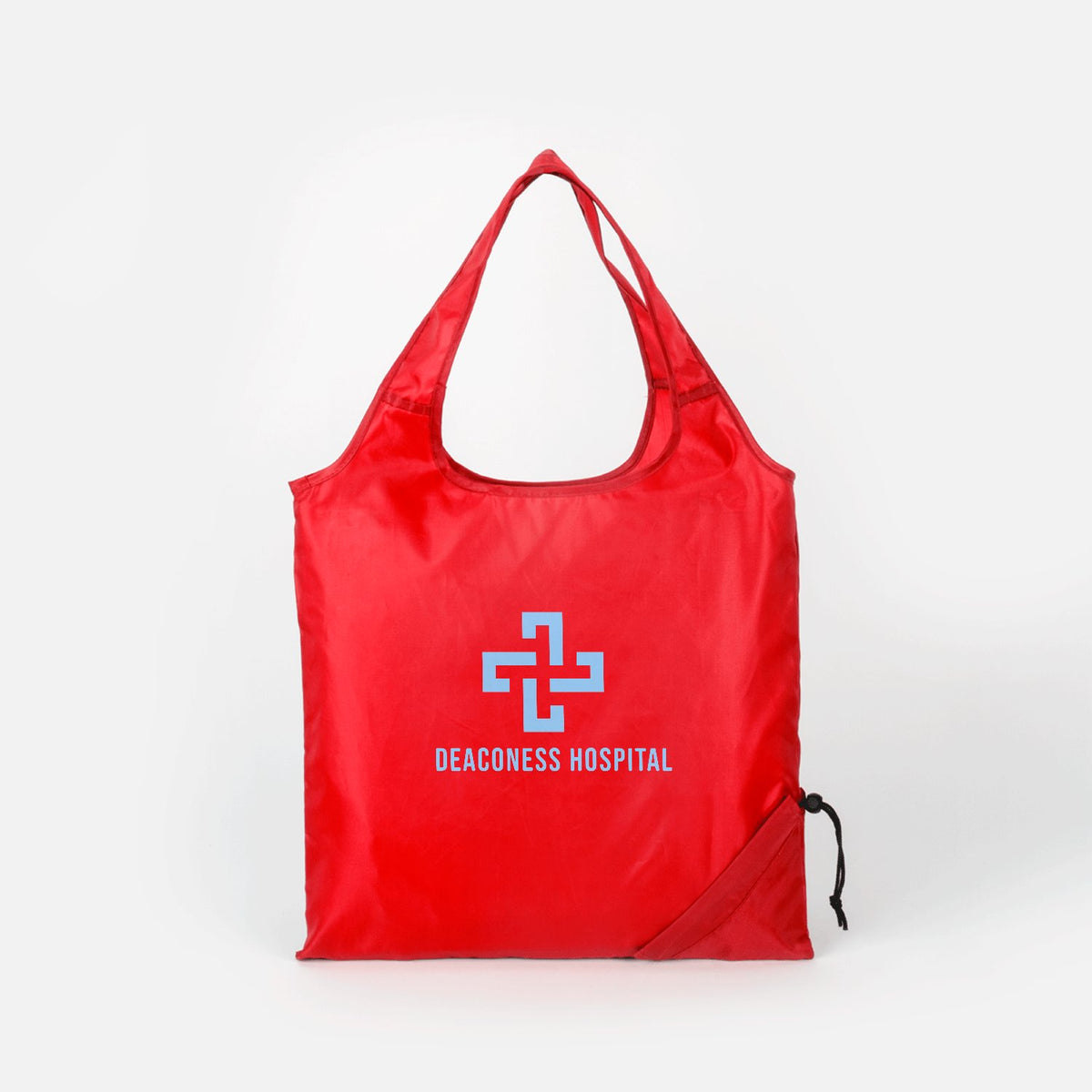 Packable Polyester Promo Tote Bag with Built-In Pouch, 15 x 15.5 in
