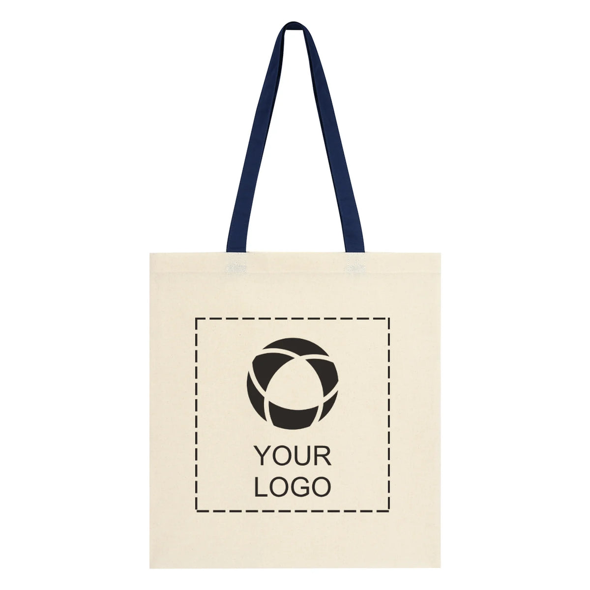 Lightweight 4 oz Cotton Canvas Tote with 24 in Handles, 16.25 x 15 in