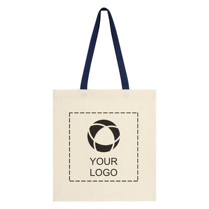 Lightweight 4 oz Cotton Canvas Tote with 24 in Handles, 16.25 x 15 in