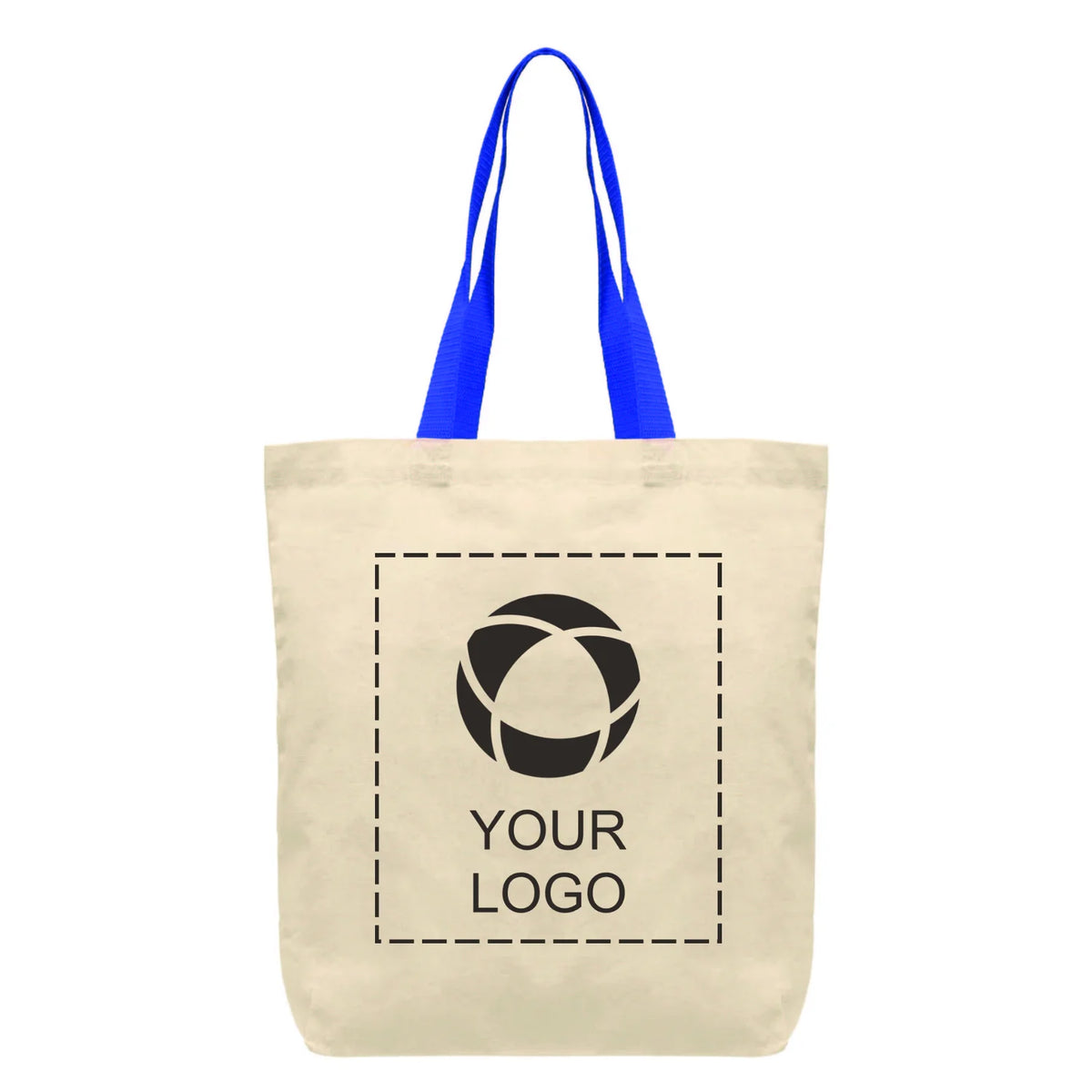 Cotton Tote Bag with Contrast Colour Handles, 14 x 14.75 in
