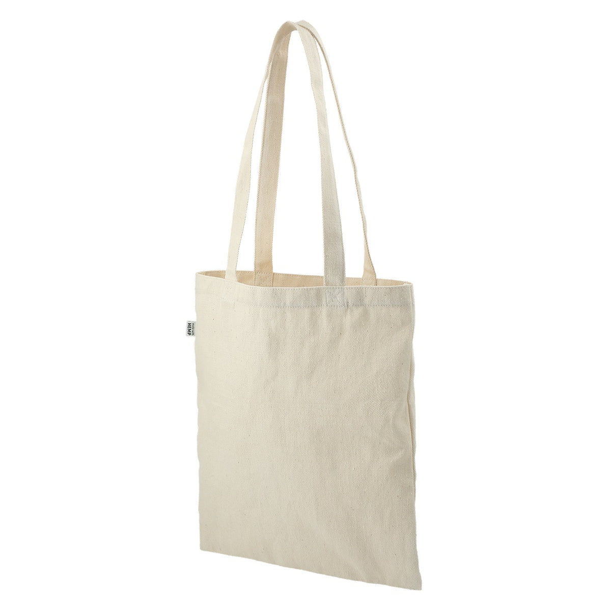 Flat Hemp Cotton Blend Tote Bag with 12 in Handle Drop, 13 x 14.75 in