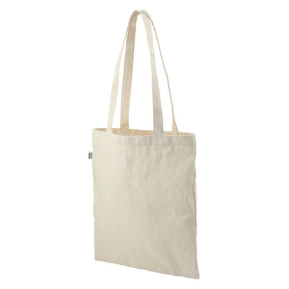 Flat Hemp Cotton Blend Tote Bag with 12 in Handle Drop, 13 x 14.75 in