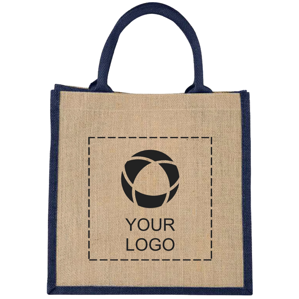 Medium Jute Gift Tote Bag with Hook and Loop Closure, 11.75 in Wide