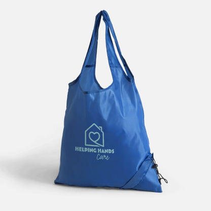 Packable Polyester Promo Tote Bag with Built-In Pouch, 15 x 15.5 in