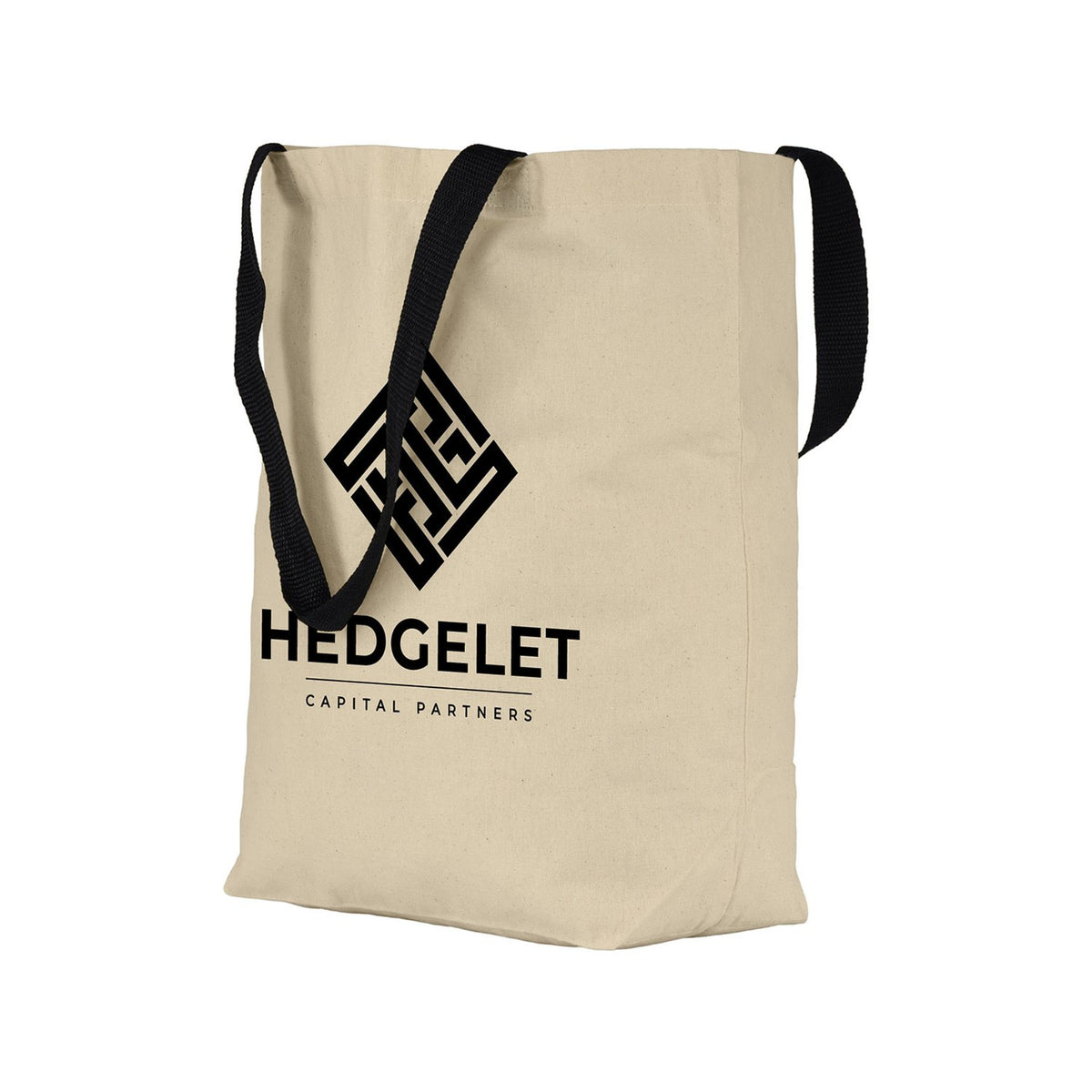 Cotton Tote Bag with Contrast Colour Handles, 14 x 14.75 in