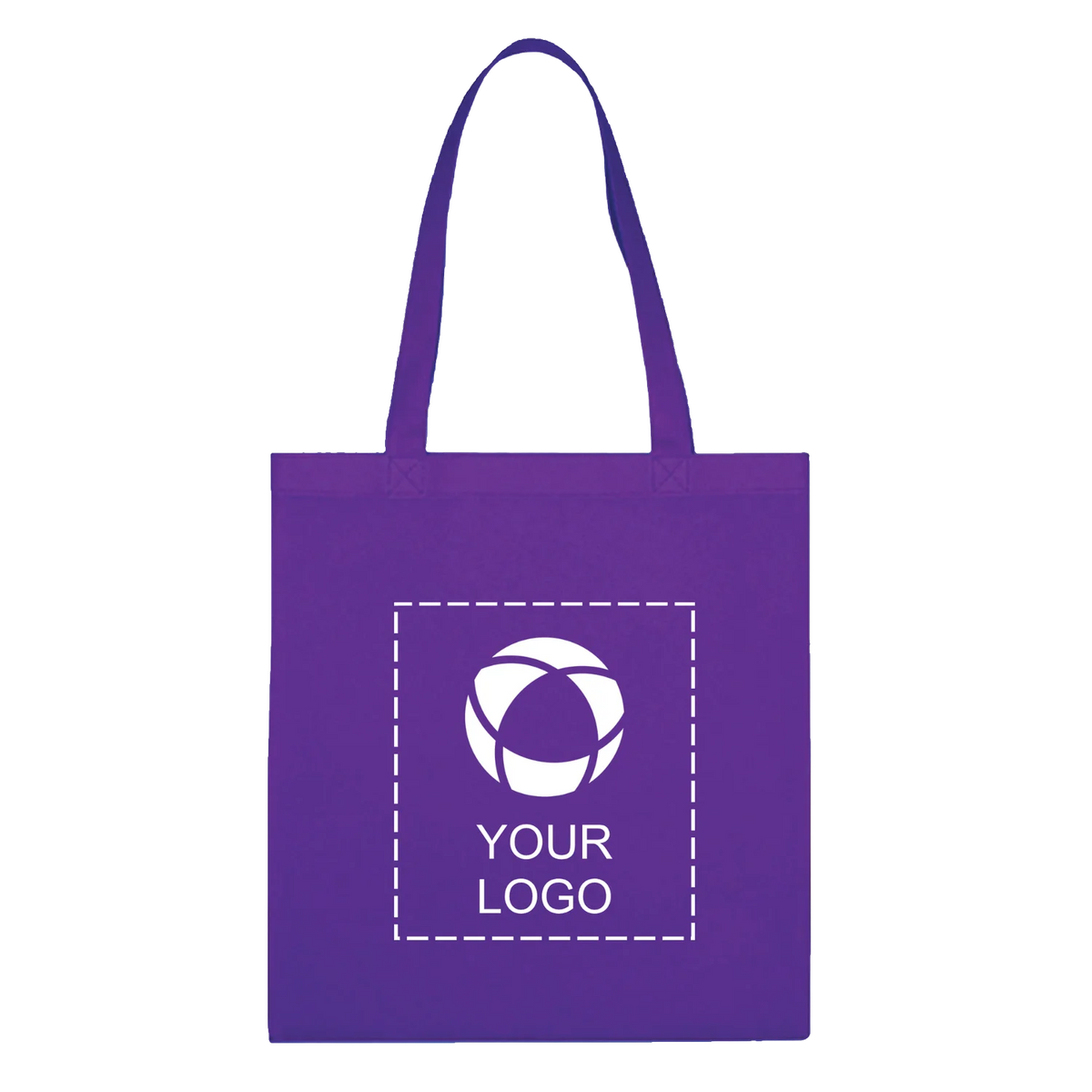Coated Non-Woven Tote Bag with 22 in Handles, 13.75 x 13.1 in
