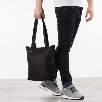 600D Polycanvas Zippered Business Tote with Mesh Pockets, 13.75 x 12 in