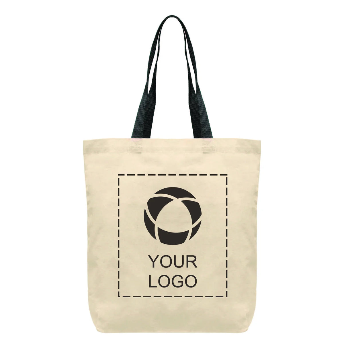 Cotton Tote Bag with Contrast Colour Handles, 14 x 14.75 in