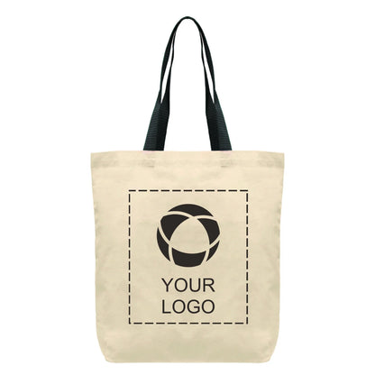 Cotton Tote Bag with Contrast Colour Handles, 14 x 14.75 in