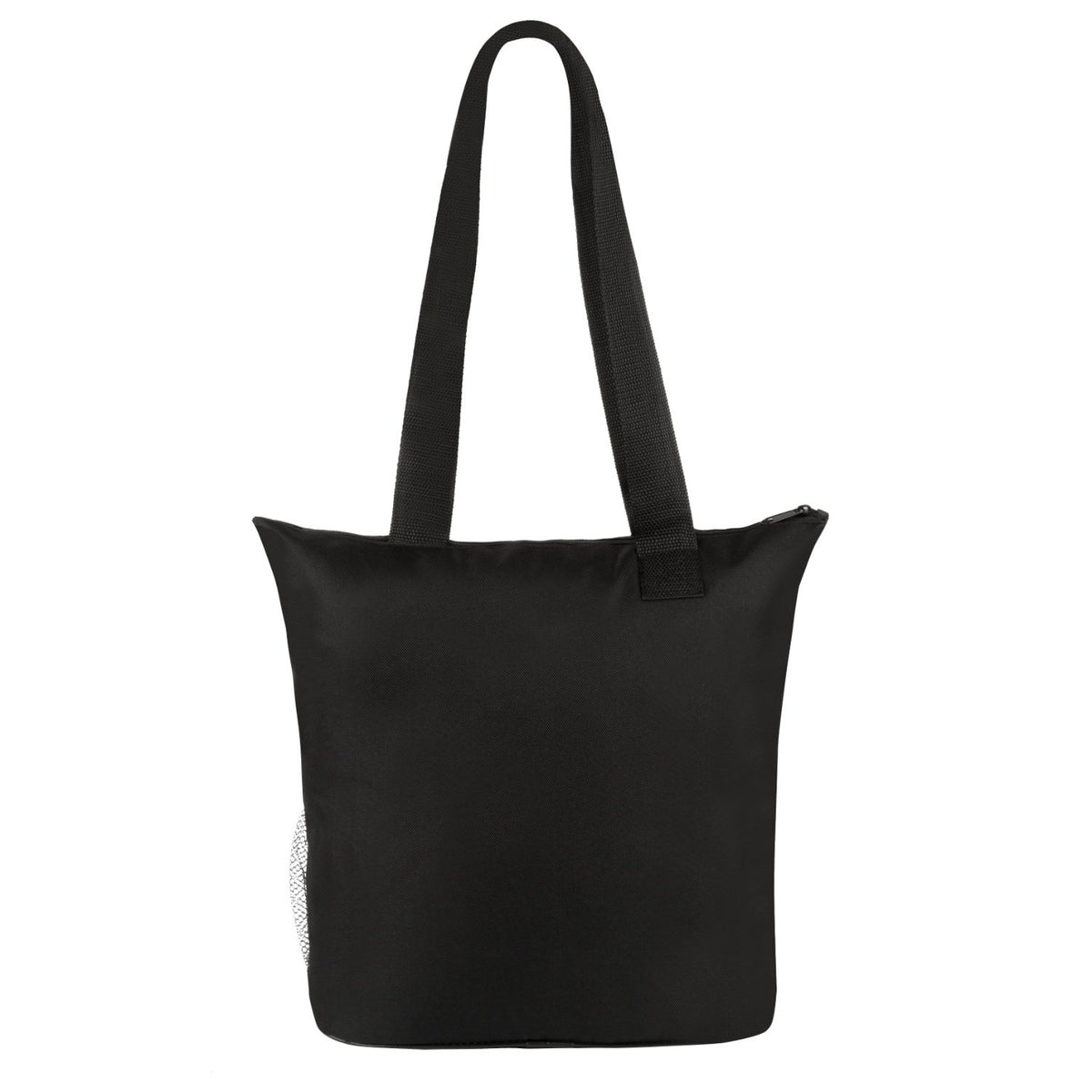 600D Polycanvas Zippered Business Tote with Mesh Pockets, 13.75 x 12 in