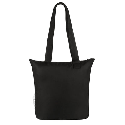 600D Polycanvas Zippered Business Tote with Mesh Pockets, 13.75 x 12 in