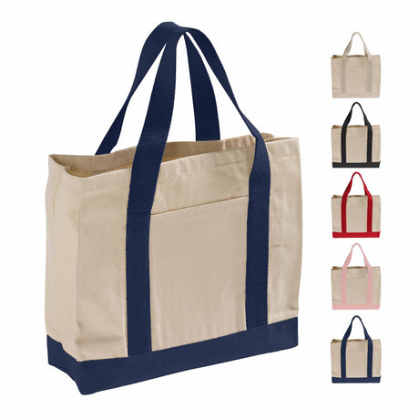 Heavy Canvas Twill Two Tone Shopping Tote Bag - TF285 Optima