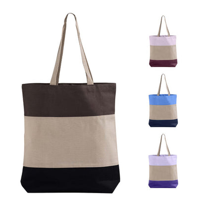 Wholesale Heavy Canvas Tote Bags Tri-Color Optima