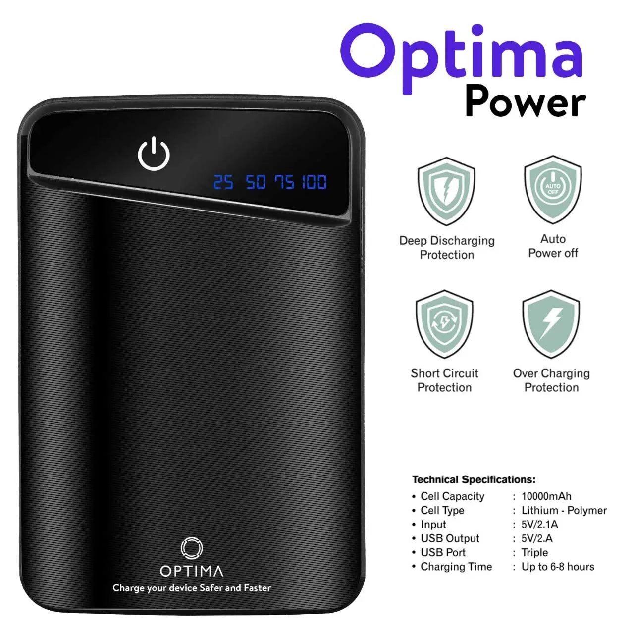 Optima PowerCore 10000 Portable Charger, One of The Smallest and Lightest 10000mAh Power Bank, Ultra-Compact Battery Pack, High-Speed Charging Technology Phone Charger optima-bags