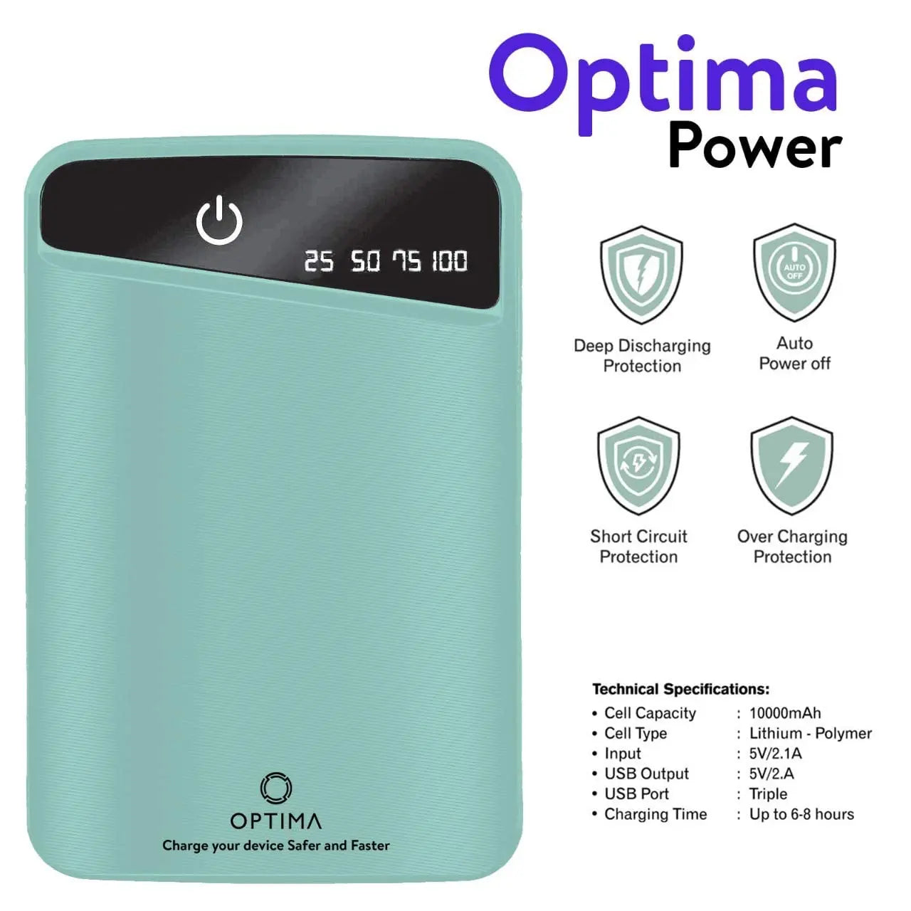 Optima PowerCore 10000 Portable Charger, One of The Smallest and Lightest 10000mAh Power Bank, Ultra-Compact Battery Pack, High-Speed Charging Technology Phone Charger optima-bags