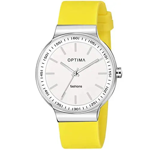 Optima Watch Men's Water Resistant Analogue Quartz Watch(yellow) Analogue Quartz Watch