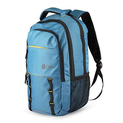 optima Unisex Lightweight Classic Basic Water Resistant Casual Backpack with Bottle Side Pockets (blue) optima-bags