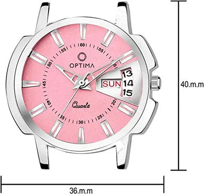 OPTIMA Day and Date Unique Pink Dial optima-bags